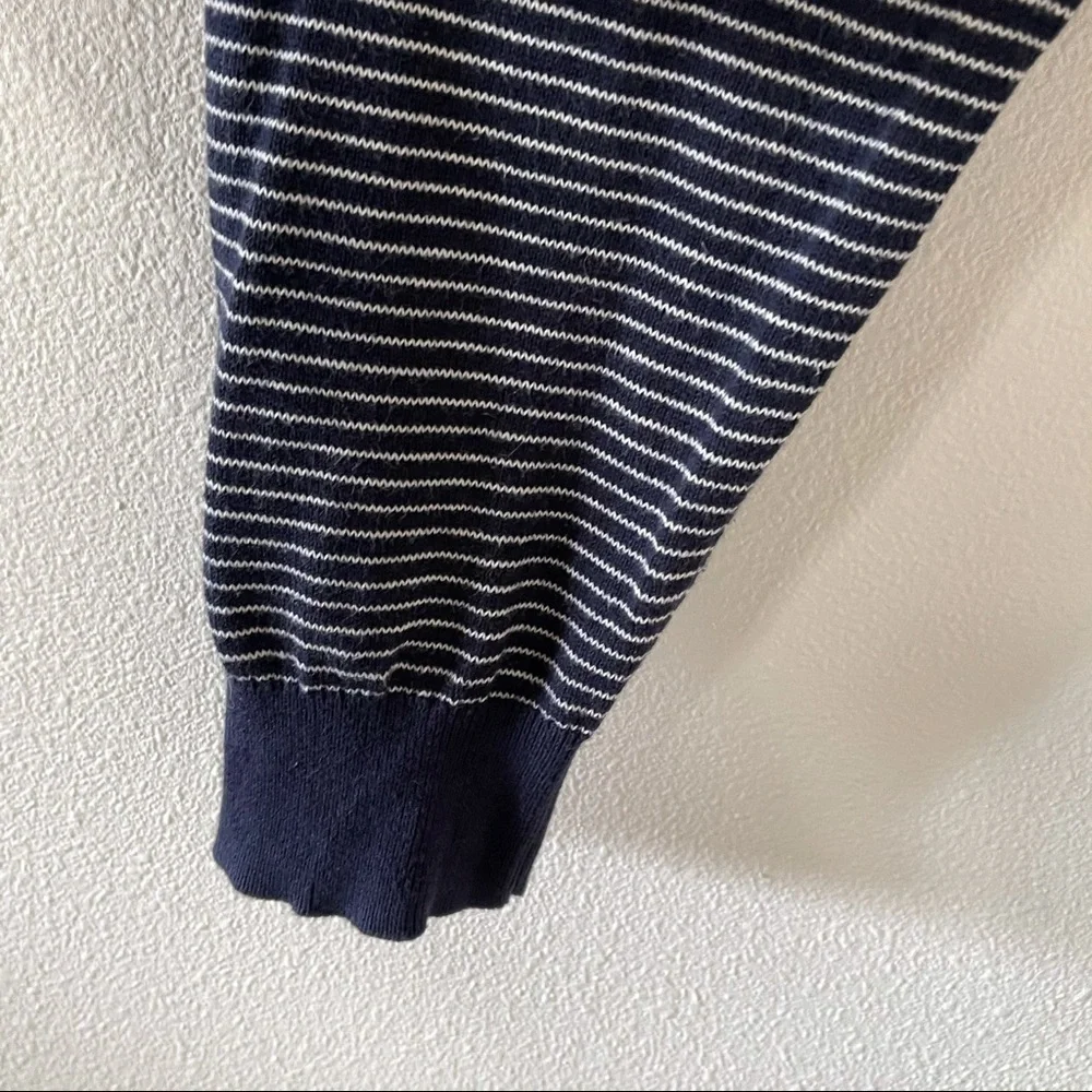 J. Crew Navy White Stripe Sweatshirt Sweater Preppy Academia Minimalist-Medium